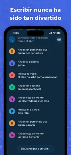 Captura de pantalla de Writing Challenge en iPhone 5