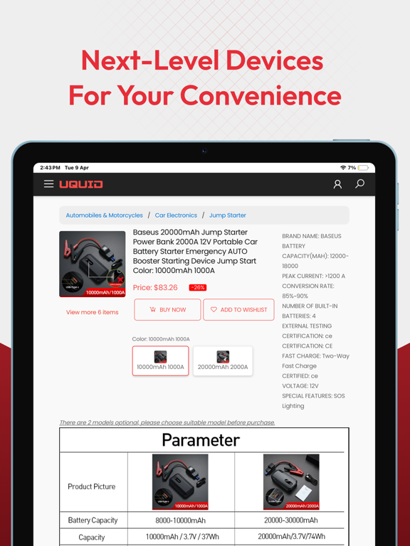 Uquid Shop iPad screenshot 6 - Shopping app