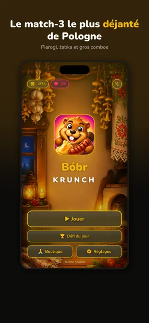 Bóbr Krunch: Match 3 Puzzle screenshot 1