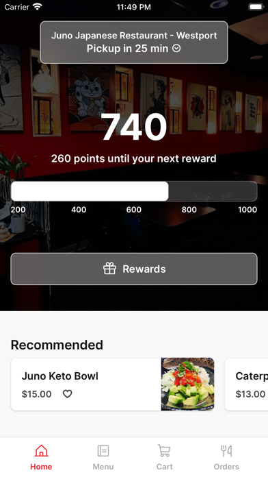 Juno Japanese Restaurant Screenshot 1 - AppWisp.com
