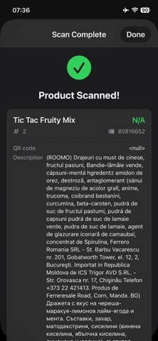 ProductScanner - Label Reader Screenshot 6 of 8