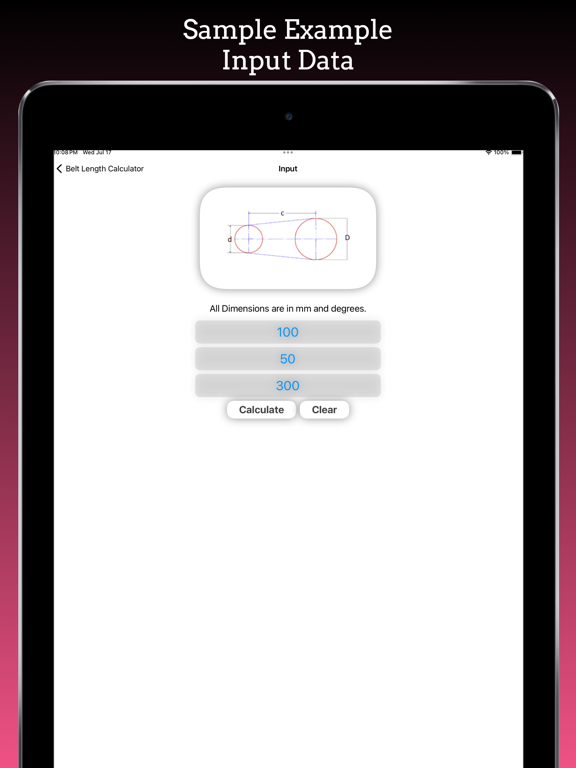 Belt Length Calculator iPad screenshot