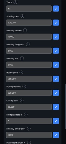 Calcul8 - Mortage vs Invest screenshot