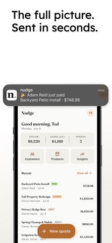 nudge : Quotes & Contracts iPhone screenshot