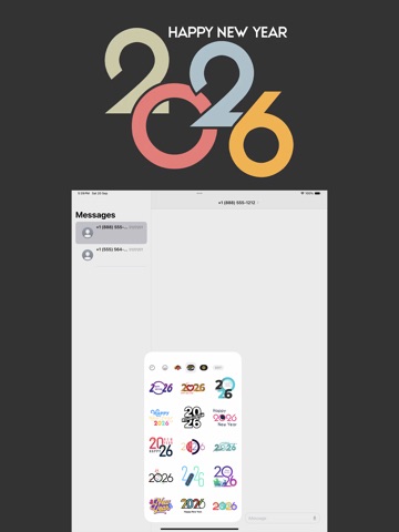 2026 Happy New Year Stickers! iPad screenshot