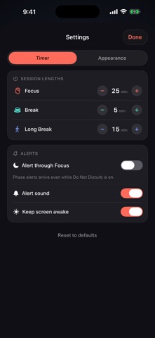 Cadence: Pomodoro Focus Timer Screenshot 4 of 5