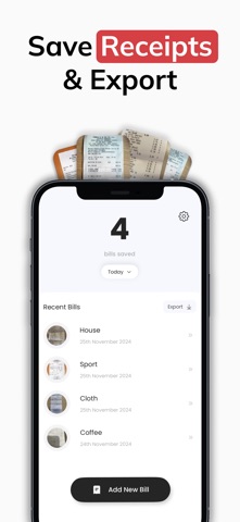 Receipt Saver: Export PDF Screenshot 1 of 3