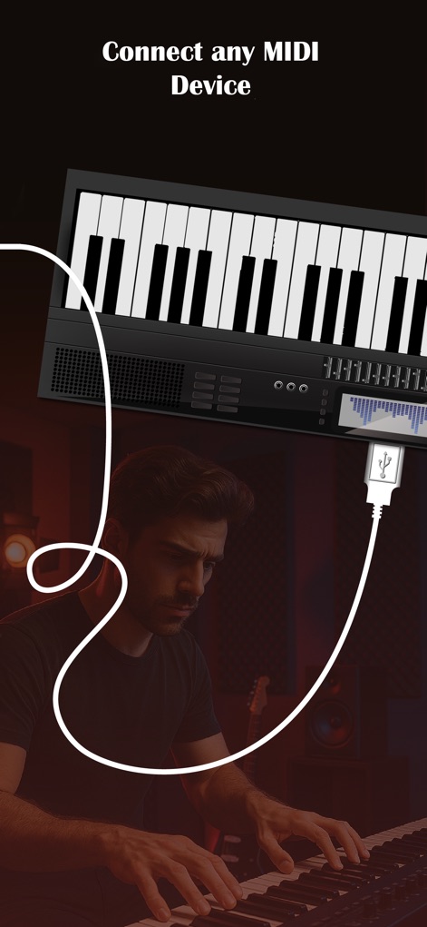 ORG 24: Your Music - This tool empowers musicians with seamless MIDI integration, enabling connection to external controllers and displaying a responsive virtual keyboard.