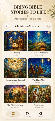 Stained Glass Bible Coloring iPhone screenshot
