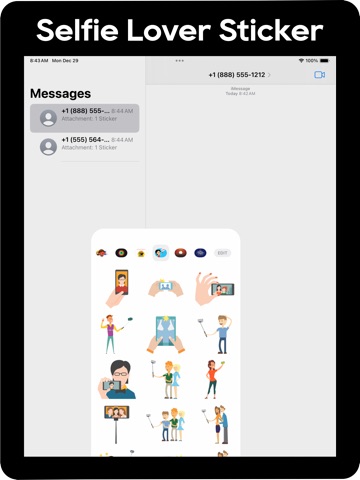Selfie Lover Stickers iPad screenshot