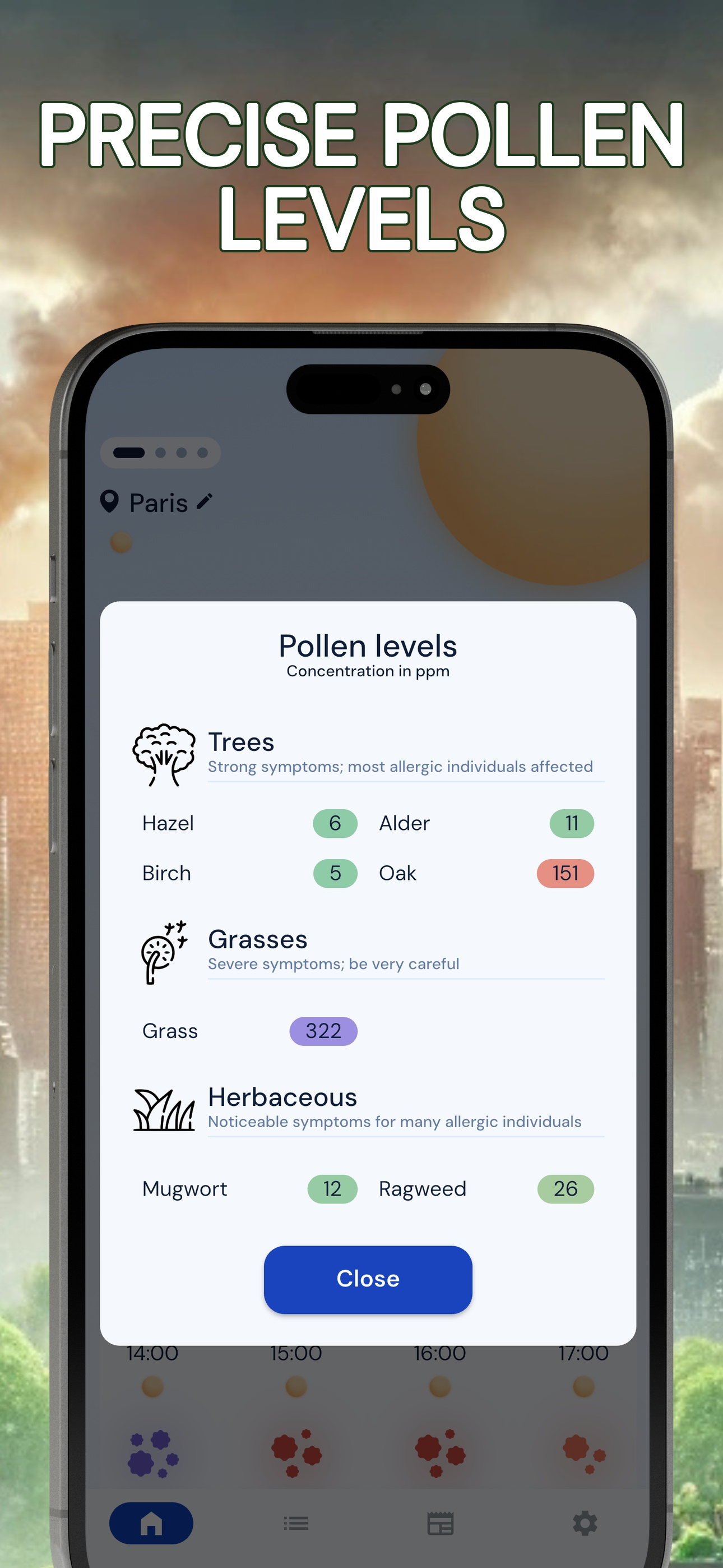 Pollution • Pollen • Widget screenshot 2