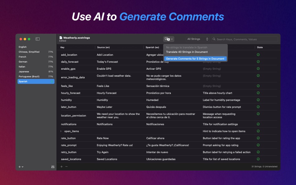 #4. Verba - String Catalog Editor (macOS) بواسطة: Wessley Roche