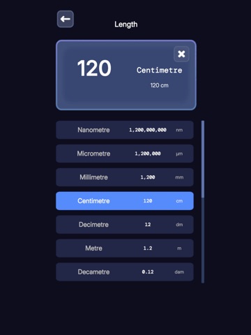 MetriQuick iPad screenshot
