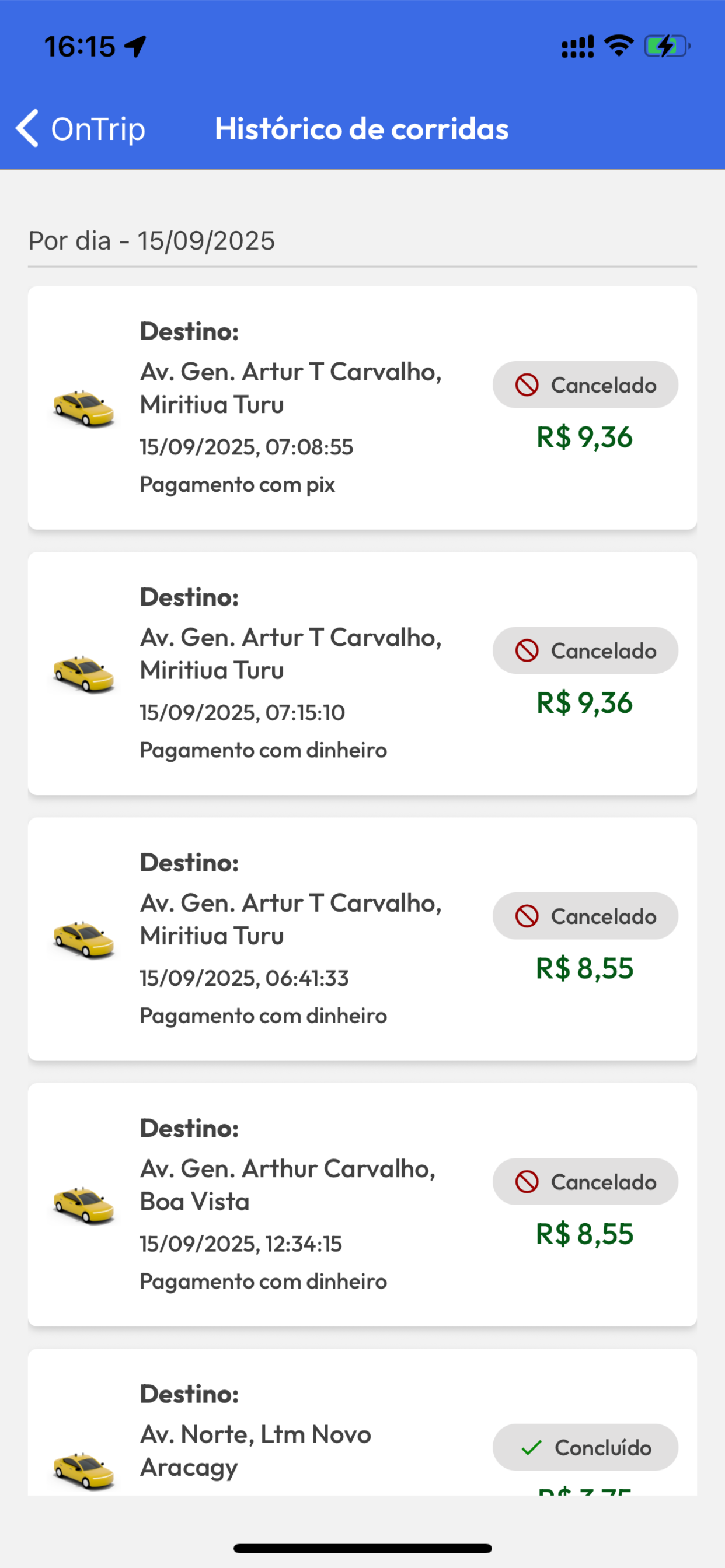 OnTrip Motorista