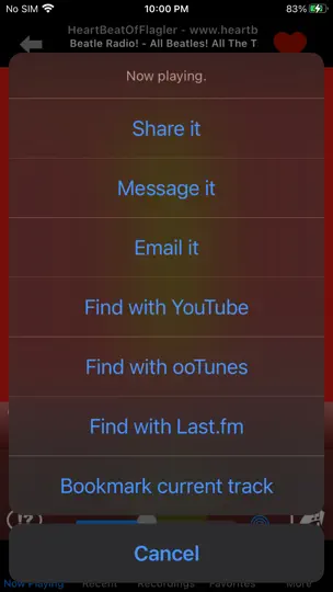 Скриншот Тунец радио OoTunes на iPhone 4