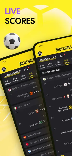310Scores: Live Scores & News screenshot 1