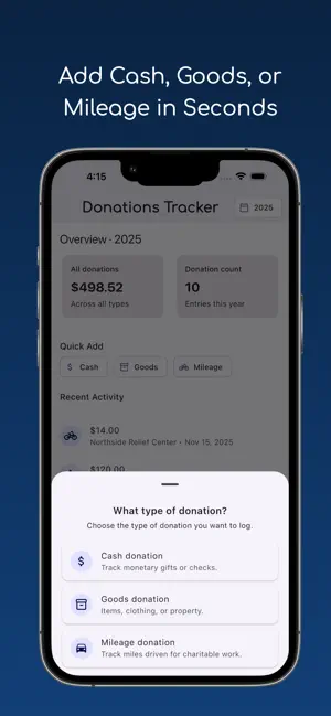 Donations Tracker screenshot 2