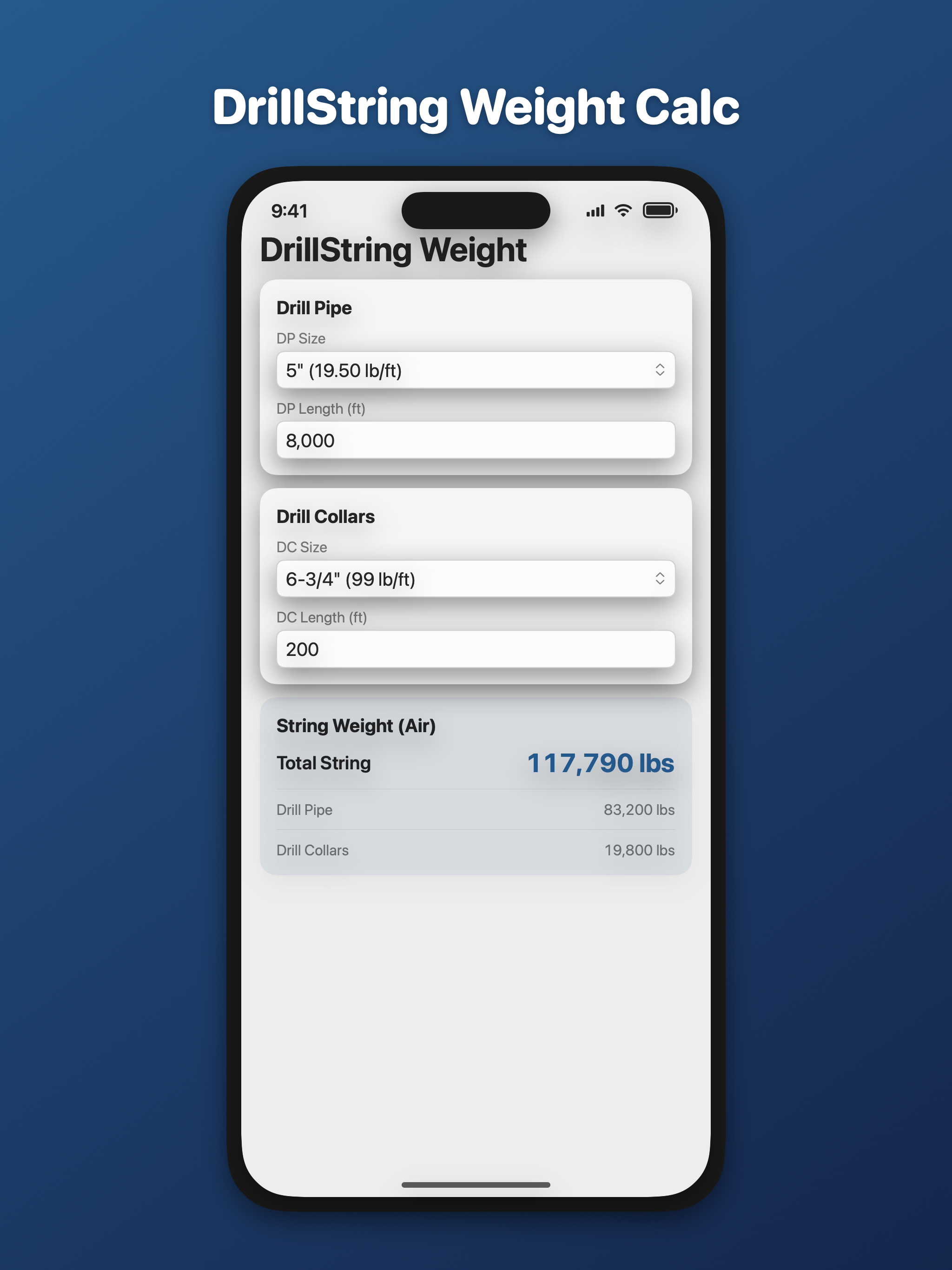 Drill String Weight Calc screenshot 4