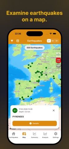 Earthquake Radar iPhone screenshot