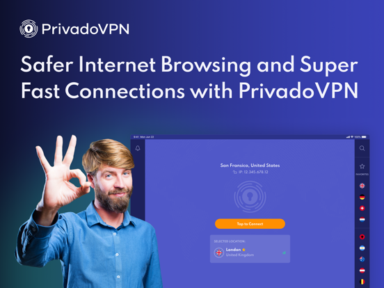 PrivadoVPN Fast VPN and Proxy iPad screenshot 6 - Utilities app