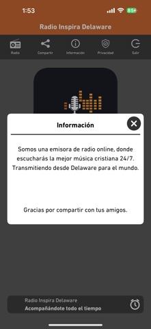 Radio Inspira Delaware. iPhone screenshot