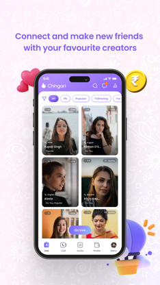 Chingari : Live conversations screenshot 1