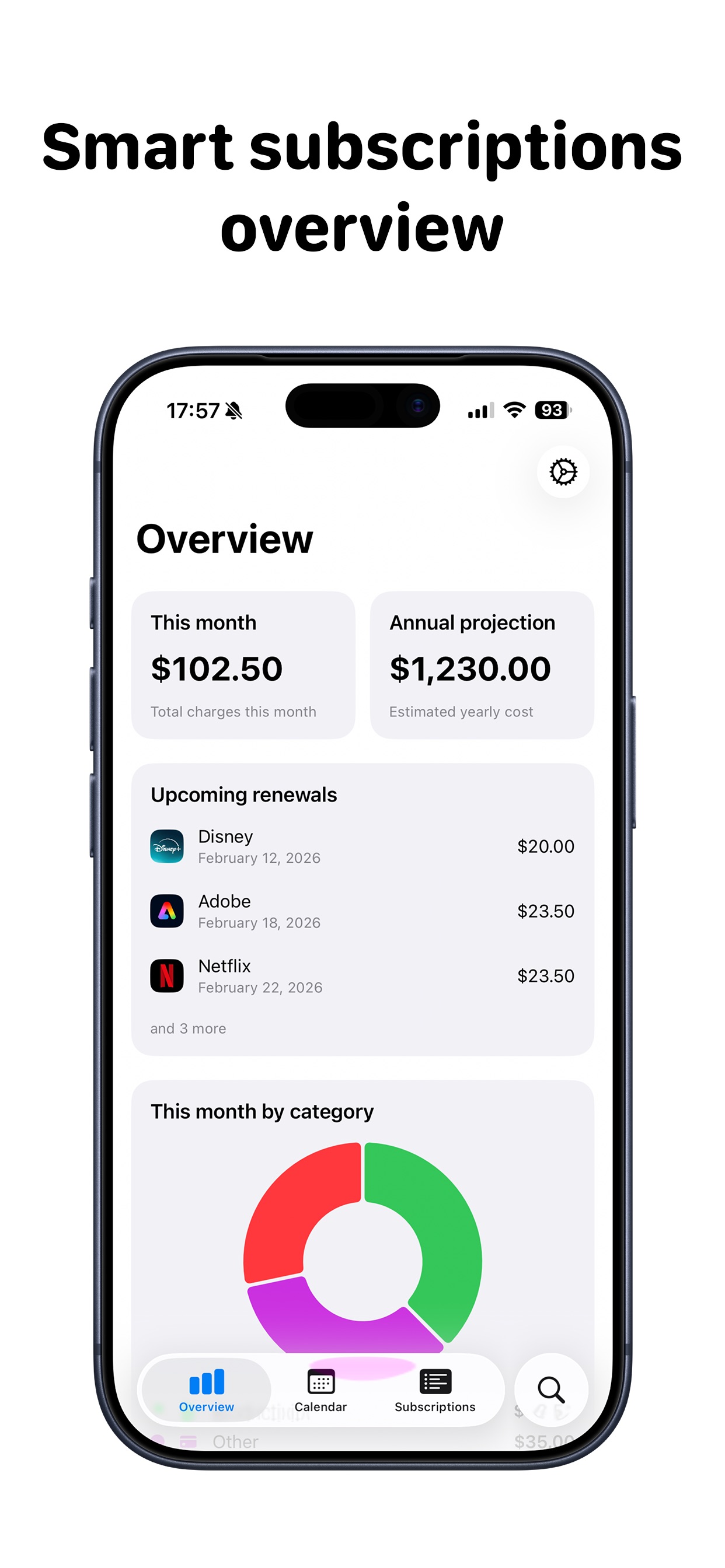 My Subs - Subscription tracker screenshot 1