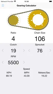 karting gearing ratios iphone screenshot 1