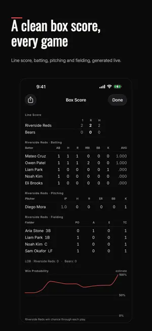 Dugout: Baseball Scorekeeper screenshot 2