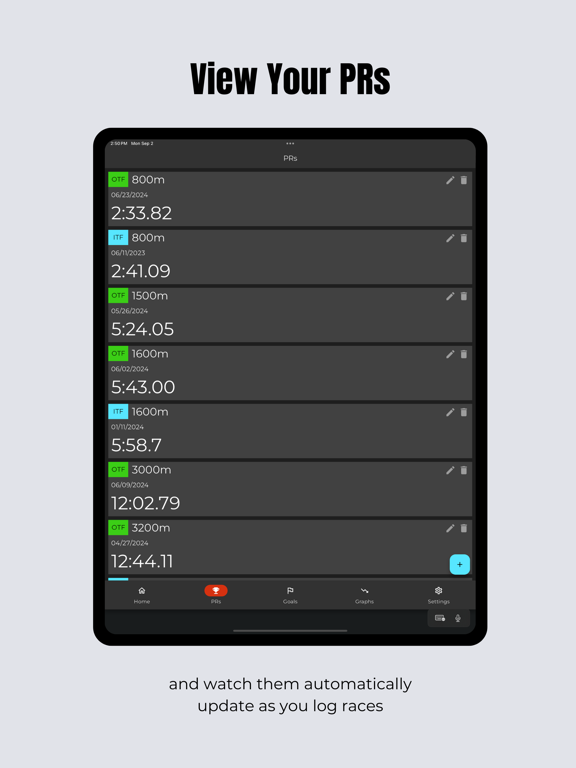 TrackMe - Race Log iPad screenshot 3 - Sports app