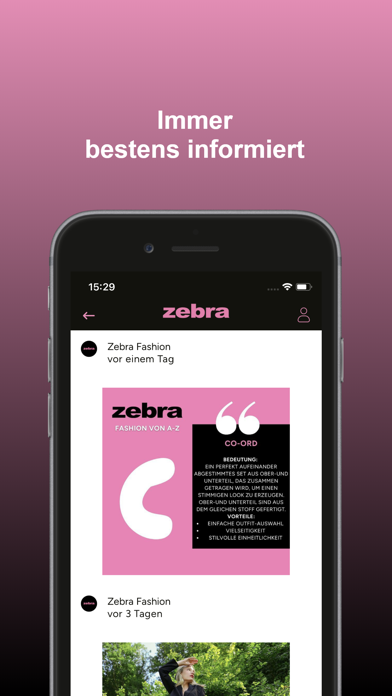 Zebra Fashion App Screenshot