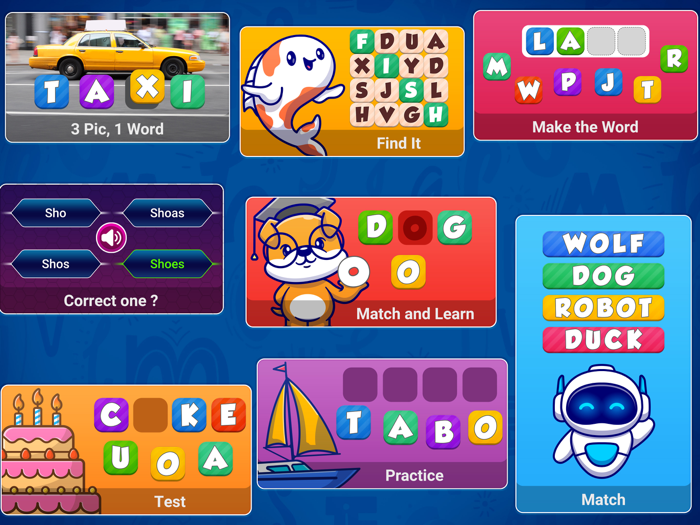 Kids Spelling game Learn words