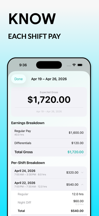 NurseShift Paycheck Tracker Screenshot 4 of 7