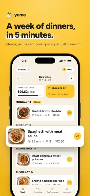Yuma: Weekly Meal Planner screenshot 1