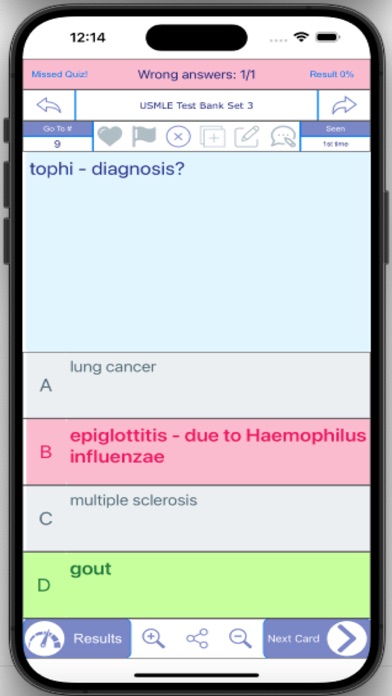 USMLE Exam Review 6000 Quiz Screenshot