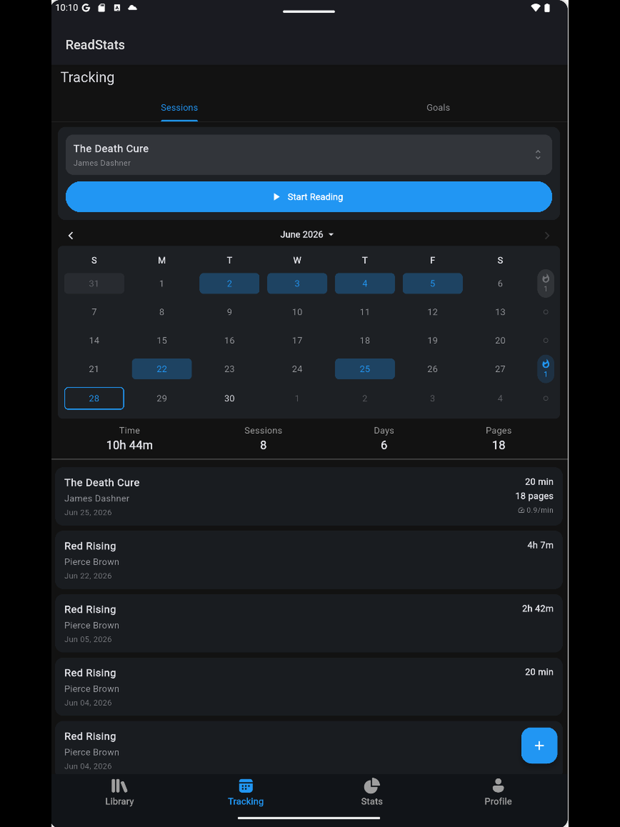 ReadStats screenshot 9