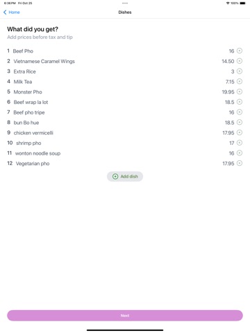 Split - Easy Bill Splitting iPad screenshot