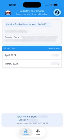 ePension HP Govt Pensioners iPhone screenshot