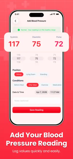 Health Monitor: BP & Glucose iPhone screenshot 2