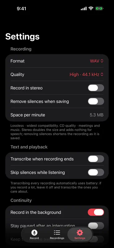 Voxa: Voice Recorder screenshot 5 of 5