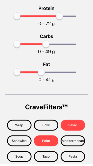 Crave - Swipe on Foods Screenshot