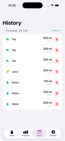 Drink Water Hydration Log App iPhone screenshot