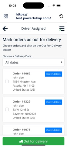 Delivery Drivers App screenshot