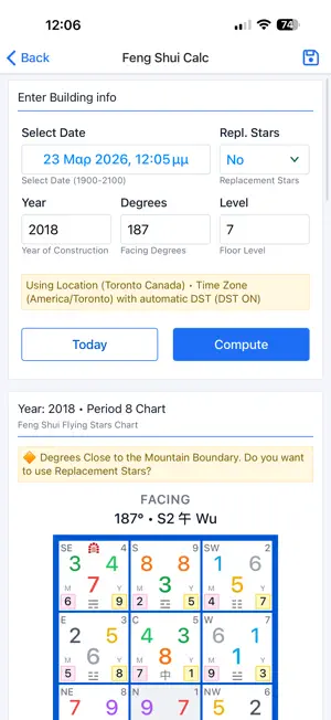 Feng Shui Calculator screenshot 2