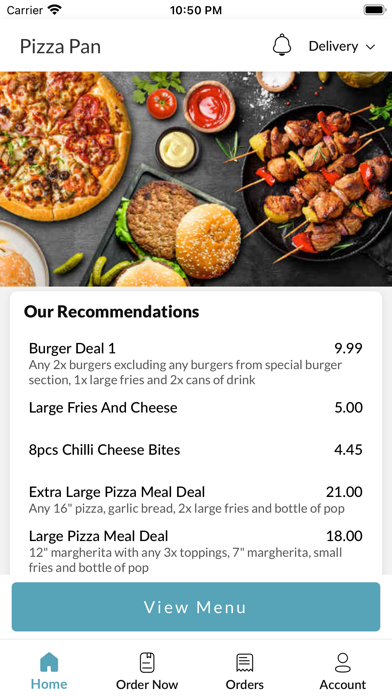 Pizza Pan Willenhall. Screenshot