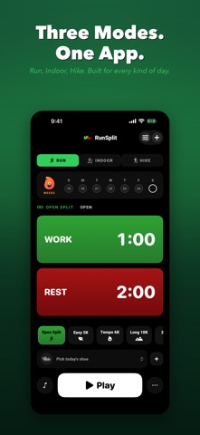 RunSplit: Interval Coach iPhone screenshot