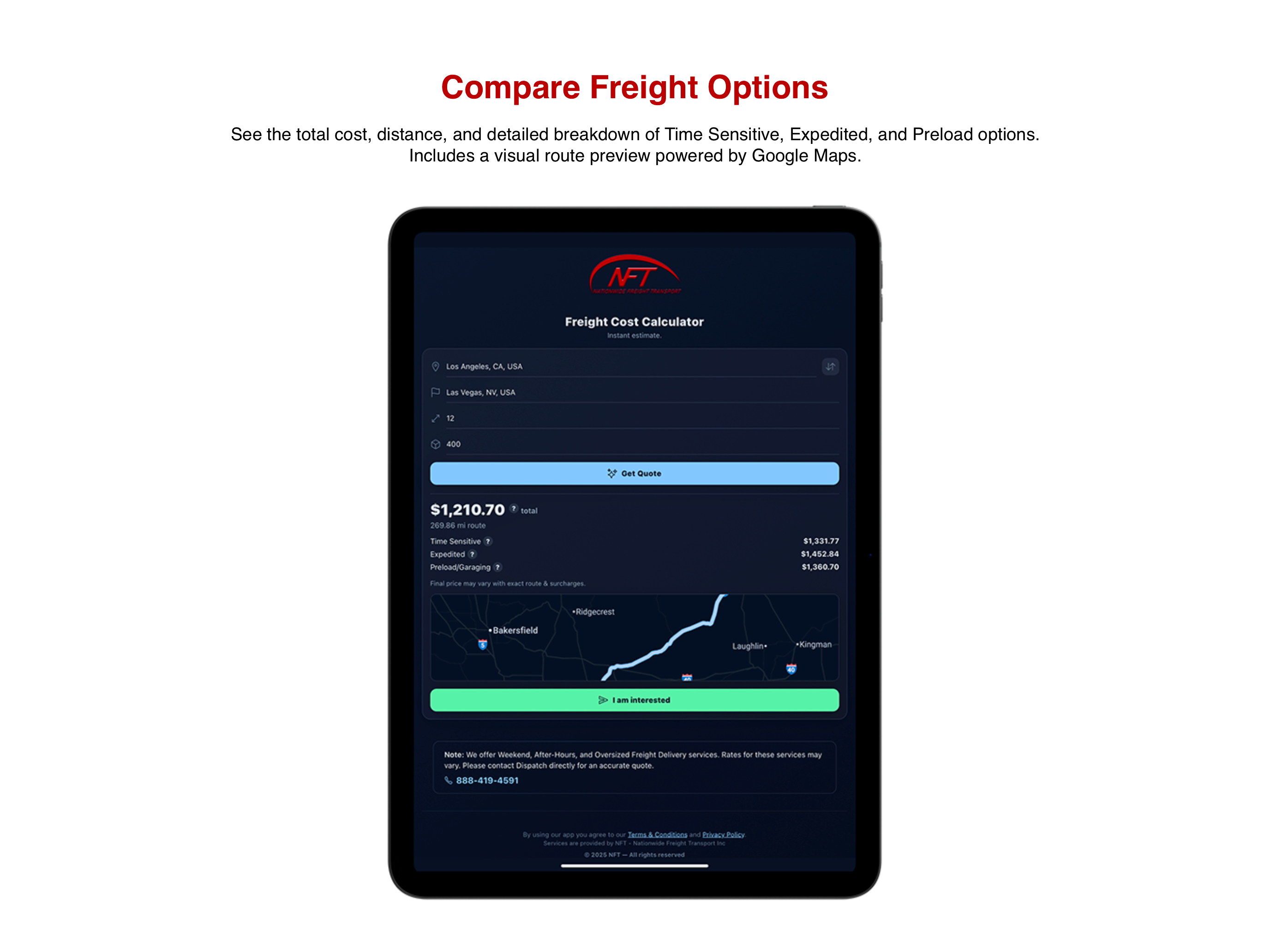 Freight Rate Calculator by NFT
