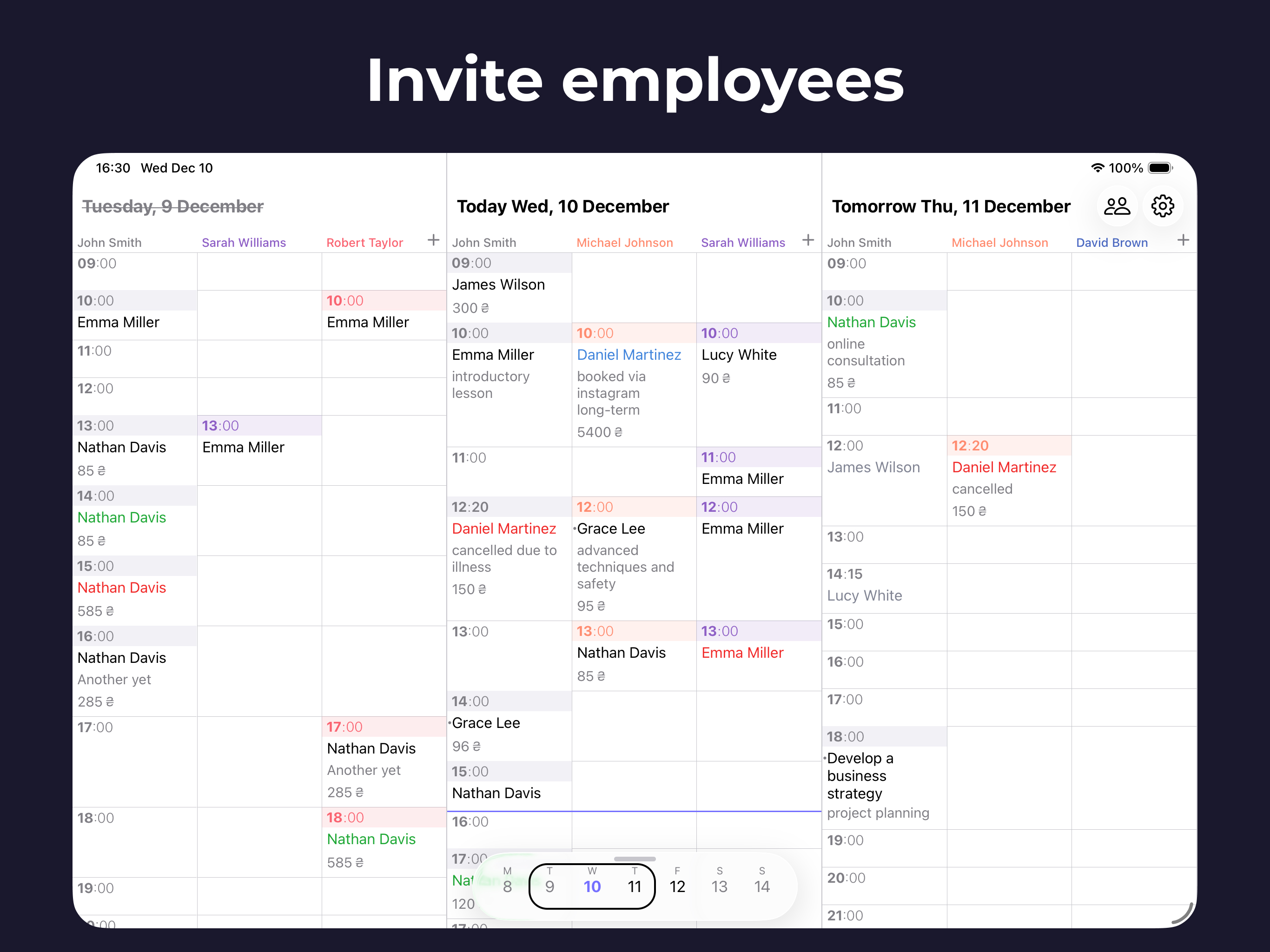 Planoteka – clients & schedule