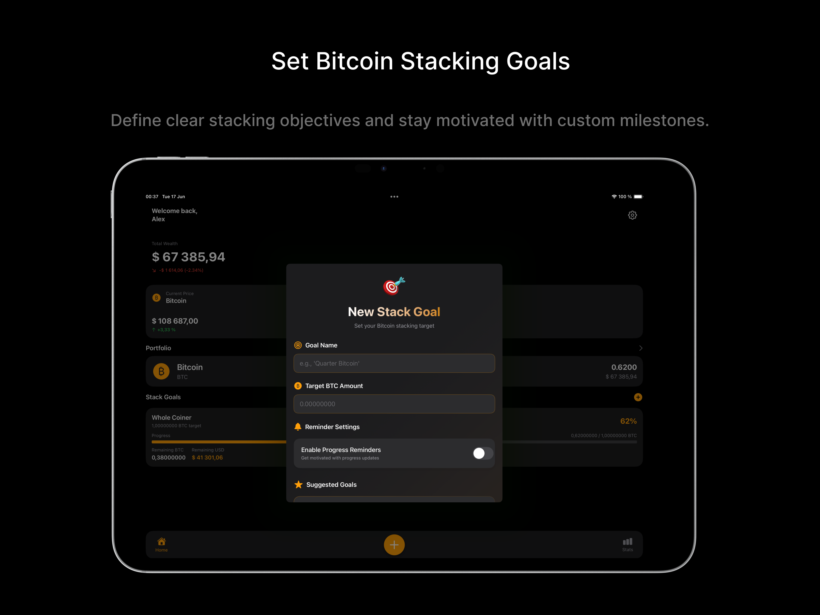 Bitcoin Stack Tracker