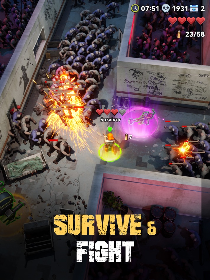 #7. Zombie Waves-shooting game (iOS) By: FUN FORMULA PTE. LTD.